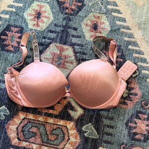 Victoria's Secret Blush Pink Padded Bra with Branded Straps